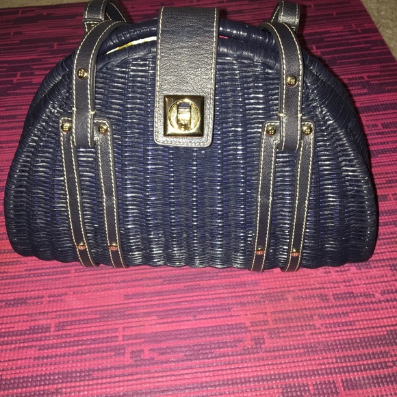 NWOT Kate Spade New York Straw Wicker Blue Bag - Picture 1 of 6